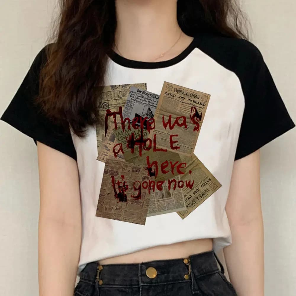 Silent Hill t-shirt female Psychedelic Retro aesthetic Pop Culture University t shirt harajuku Retro graphic Vintage Grunge
