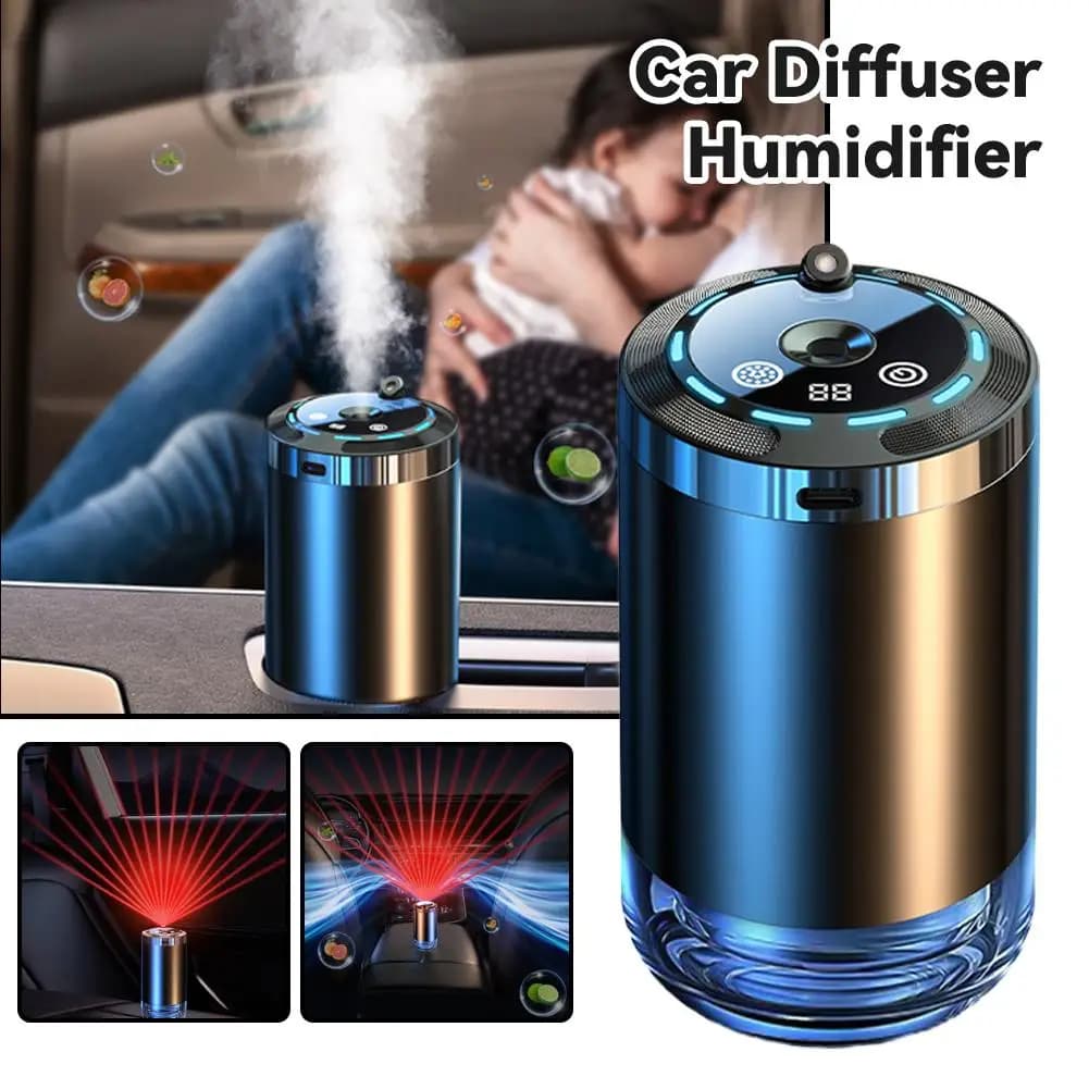 Car Electric Air Diffuser Aroma Vent Humidifier Mist Odor Eliminator for Auto Home Office 5 Modes Charging/Power Plugged In