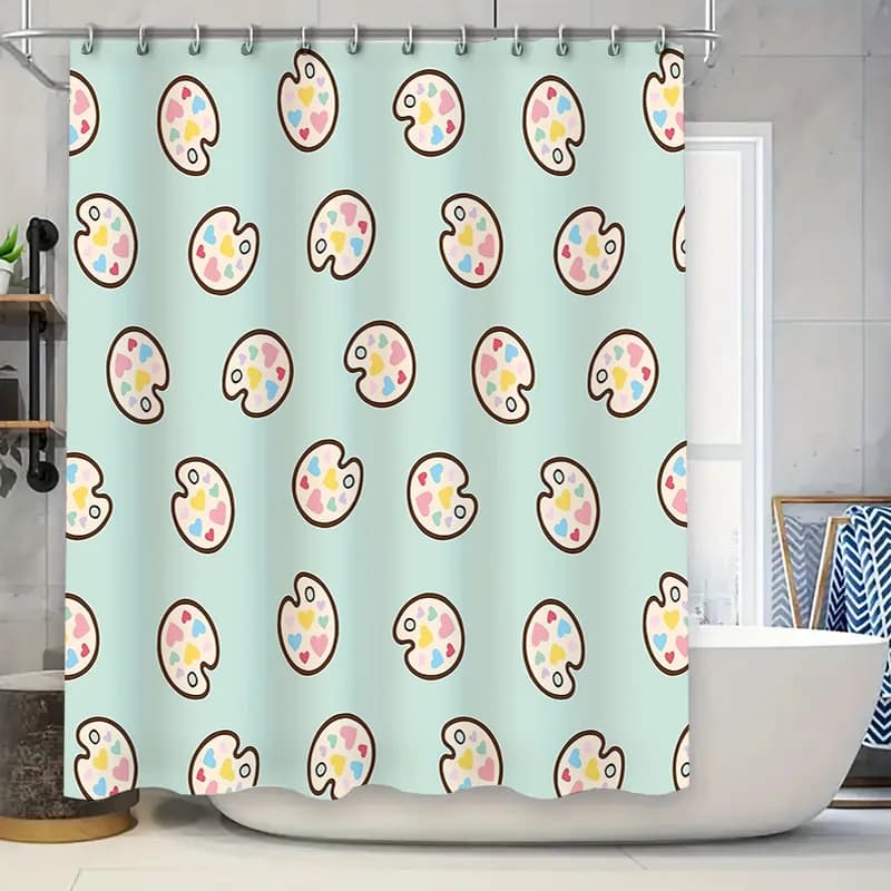 Tenda da doccia con pittura astratta, tela colorata, decorazione per il bagno, moderna fodera in tessuto impermeabile