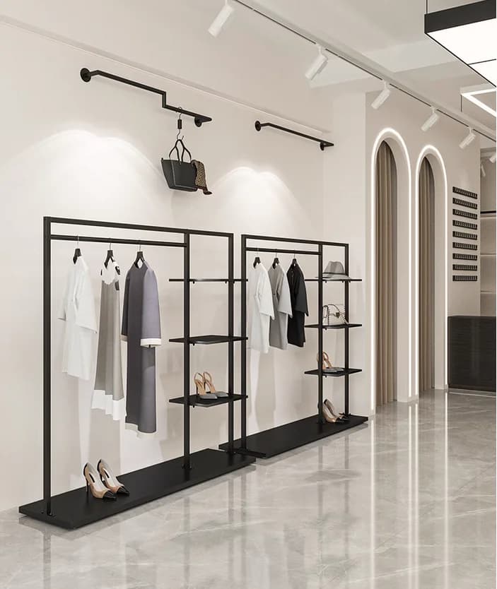 Clothing store display, ground coat hangers, multi-layered hangers for bedroom, clothing display