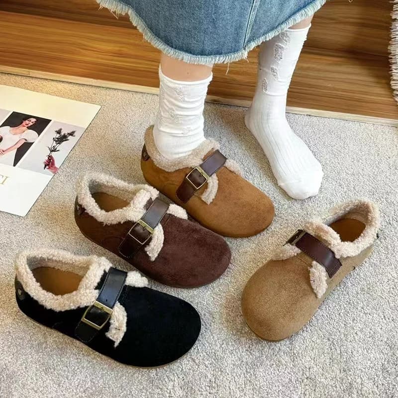 Women's Snow Boots Fur Fashion Women's Moccassini Leather Suede Winter Shoes Warm and cozy women's boots 2025 Women's sports walking sneaker Zapatos