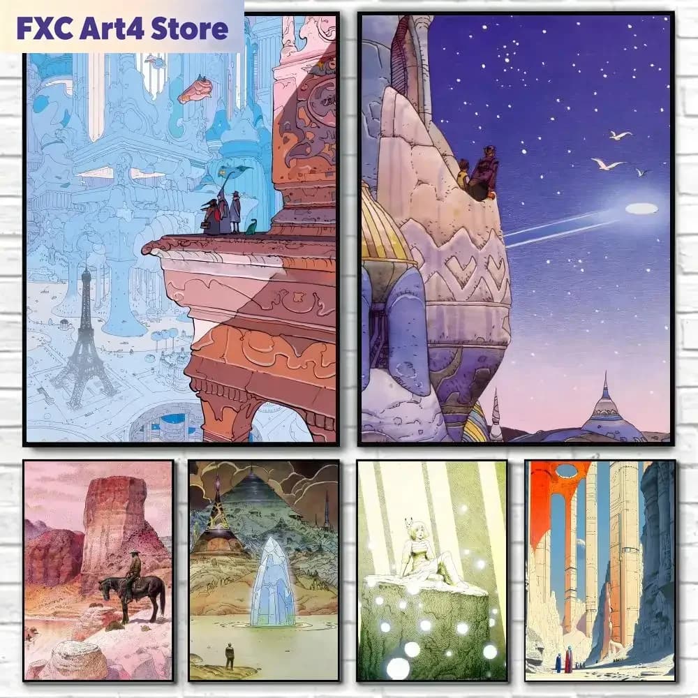 Adesivo da parete impermeabile per la casa, poster senza cornice, decorazione estetica per soggiorno, camera da letto e bar M-Moebius (Jean Giraud)