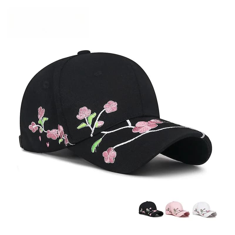 Berretto da baseball floreale con ricamo floreale primavera estate da donna nuovo cappello da sole da donna regolabile casual per donna