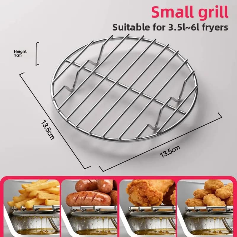 LMM Stainless Steel Air Fryer Special Grill Set Household Uncoated BBQ Mesh BBQ Tray