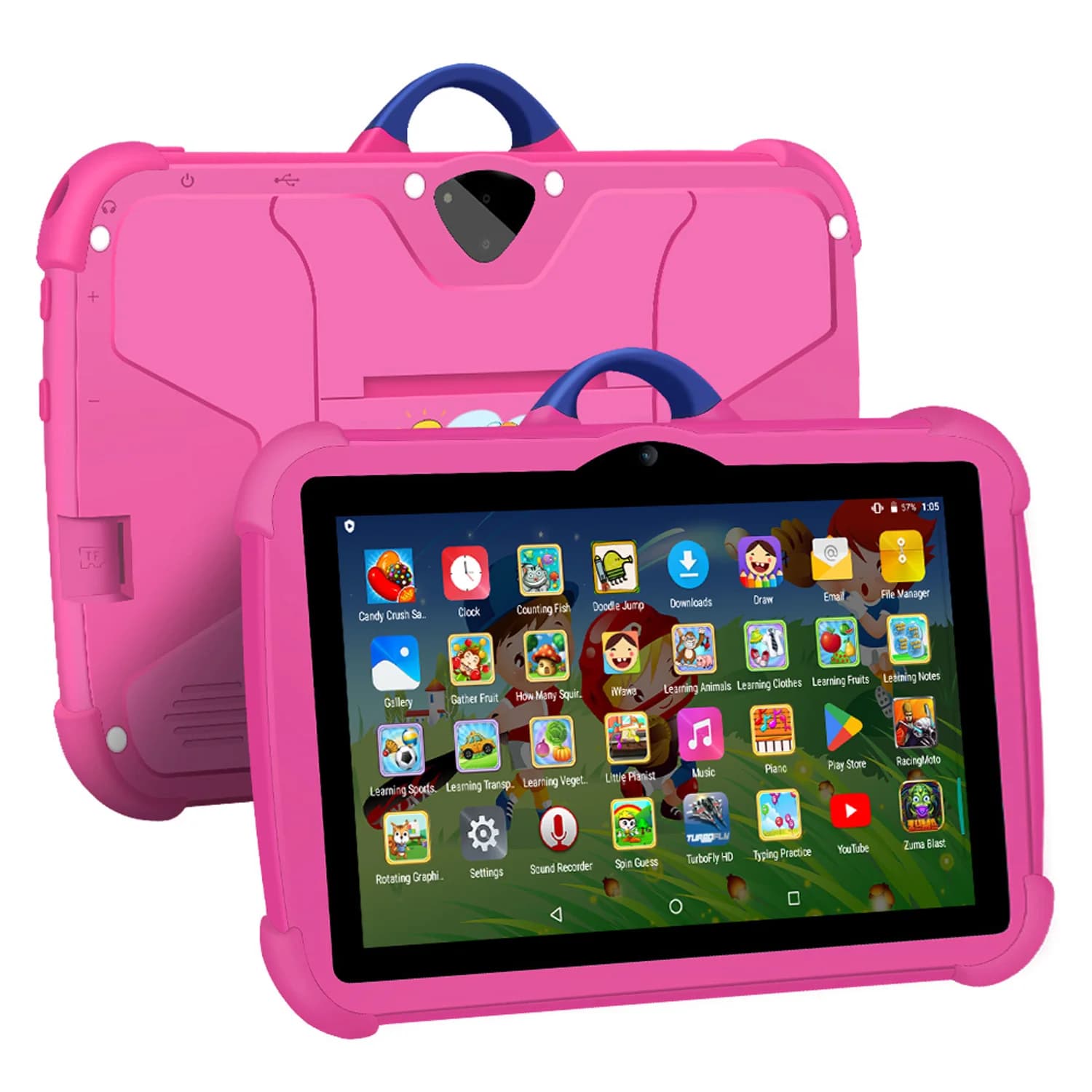 New 7 Inch Children's Tablet Carton Model Quad Core 4 GB RAM 64 GB ROM Android Educational Games for Learning Tablet Kids Gifts