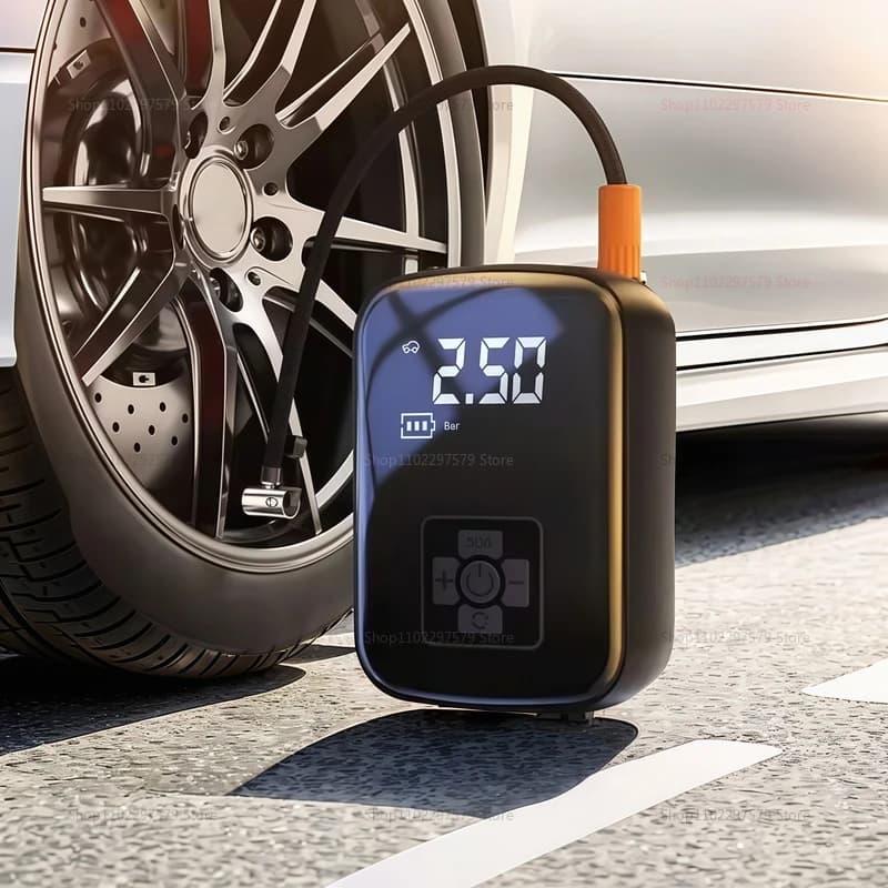 Pompa d'aria wireless portatile per auto, gonfiatore digitale multifunzione per pneumatici, pompa di emergenza per auto, biciclette, palloni da basket e attrezzature sportive 2026