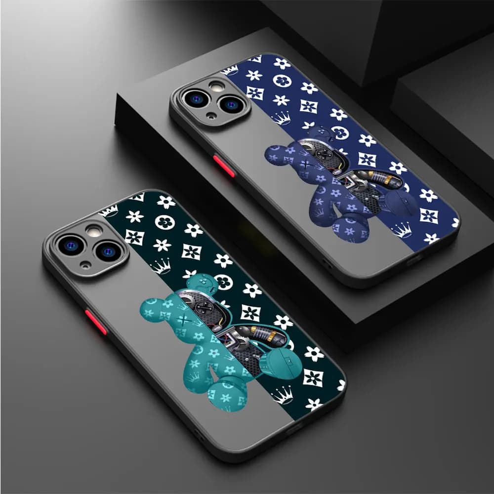 Case for iPhone 11 Pro 14 Pro 12 7 8 Plus 15ProMax XR XS Max 13 Mini SE 15 Cover opaque Silicone shockproof Robot luxury Orsi