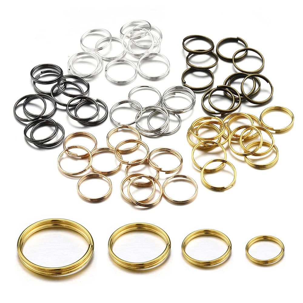 200pcs 5-14mm Key Ring Double Loops Open Jump Rings Connectors For Jewelry Making DIY Bracelet Keychain Accessories Wholesale