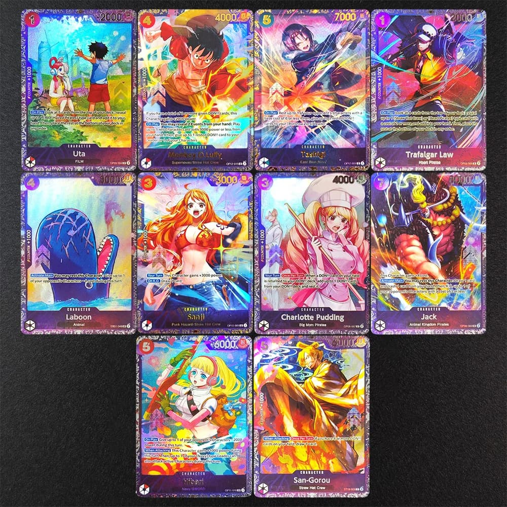 DIY Proxy One Piece OPCG English Uta Sanji Luffy Tashigi San-Gorou Laboon Pudding Jack Hibari Treasure Cup 2025 Game Card Toy