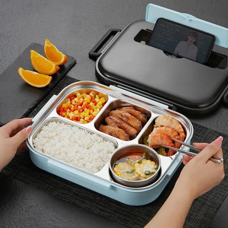Thermos in acciaio inossidabile 304 Lunch Box termico Bento Box per adulti per bambini Contenitore per alimenti portatile in stile giapponese a tenuta stagna