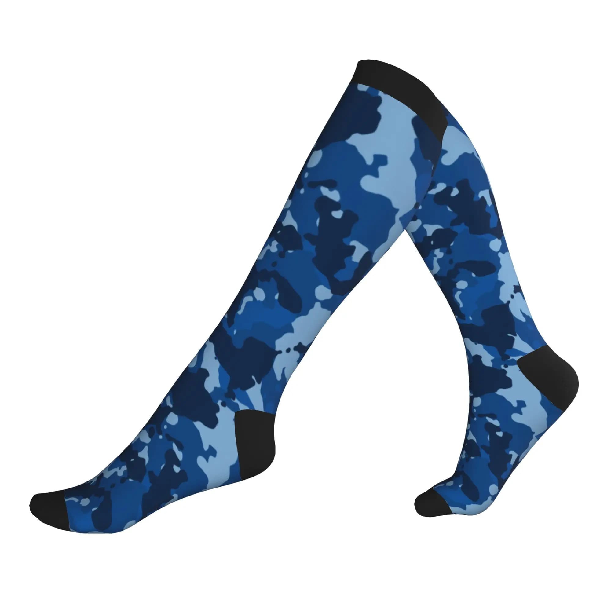 Calzini mimetici blu dell'aeronautica militare, calzini da uomo e da donna, caldi e alla moda, calzini sportivi a compressione mimetici militari