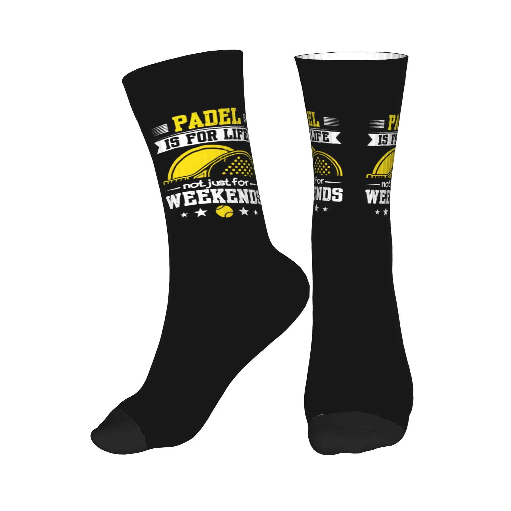 Fashionable men's sports socks for padel, for everyday life and not only for weekends, warm and breathable socks with 3D printing, sports socks with 3D printing for tennis rackets