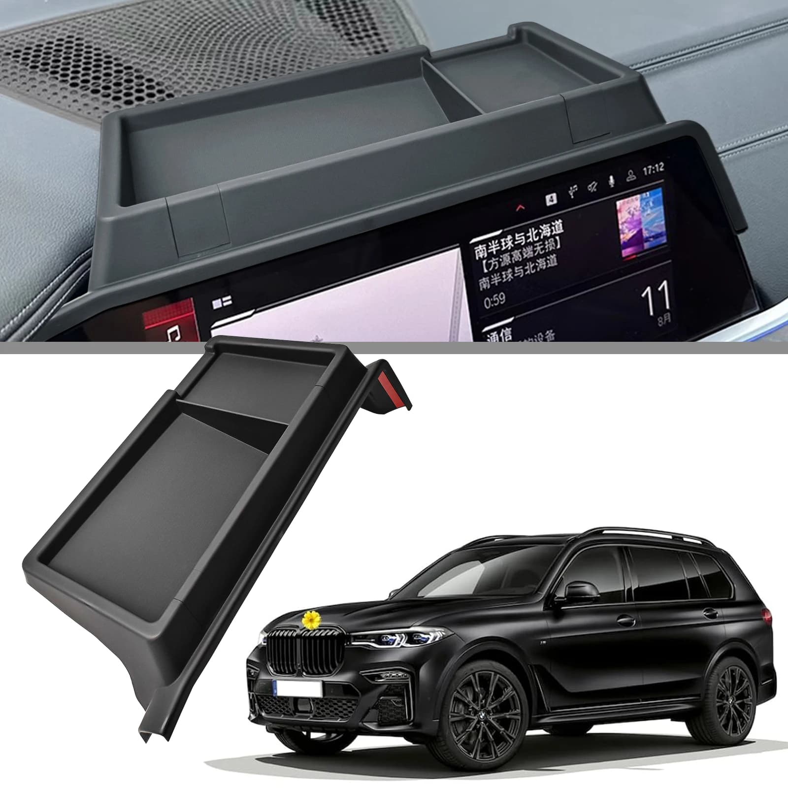 Organizer per Console Centrale BMW X5 G05 X7 G07 X6 G06, Vassoio Portaoggetti per Cruscotto, Supporto Telefono, Scatola Portaoggetti per Auto