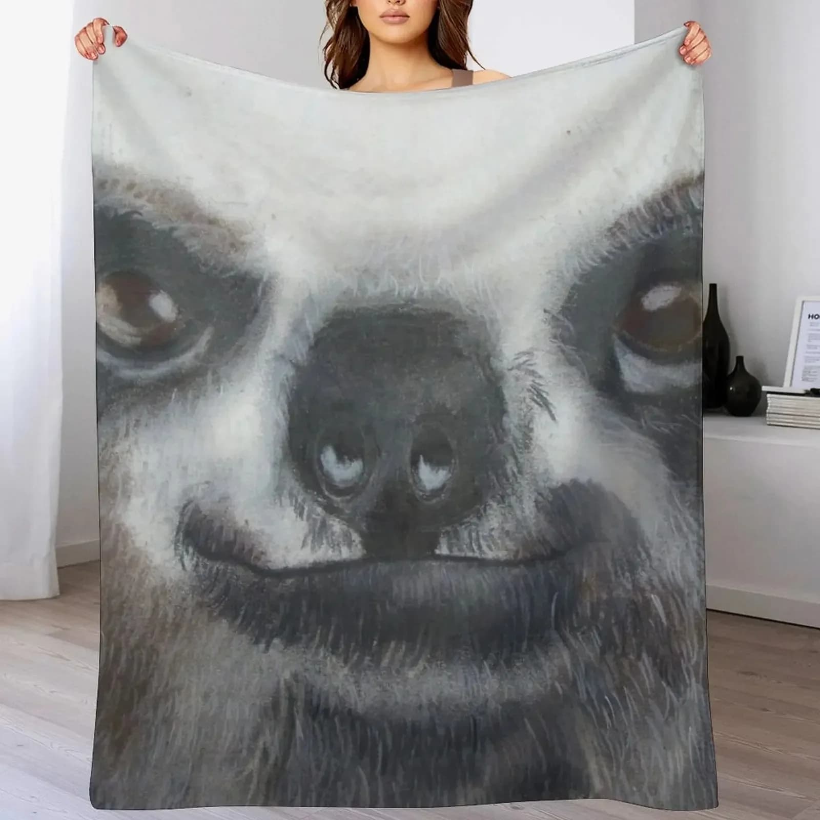 Luxurious Cover and Slow Sloth Throw Blanket, Hair Designer Cover, Pelo Satin Cover