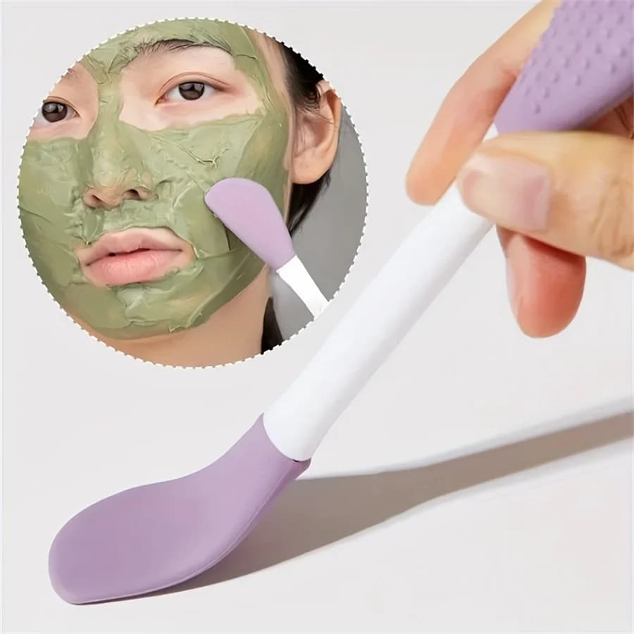 1pc Double Head Silicone Facial Massage Brush - Manual Facial Cleansing Brushes for Deep Cleaning, Exfoliating
