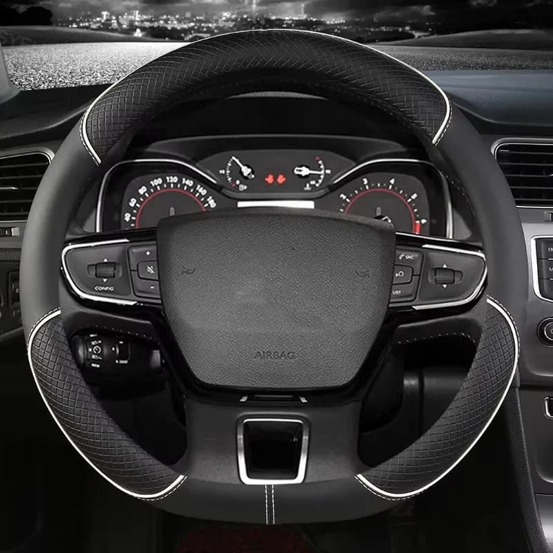 For Citroen C3 II III 2009 - 2021 C3 AIRCROSS 2017 - 2021 Berlingo 3 C4 Picasso 2 D Type Steering Wheel Cover Auto Accessories