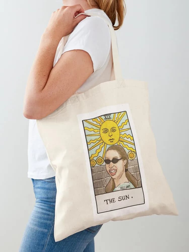 Borsa tote The Sun Take On Me Vine Tarot Card, borsa tote da donna, borsa a mano da donna, pieghevole e riutilizzabile