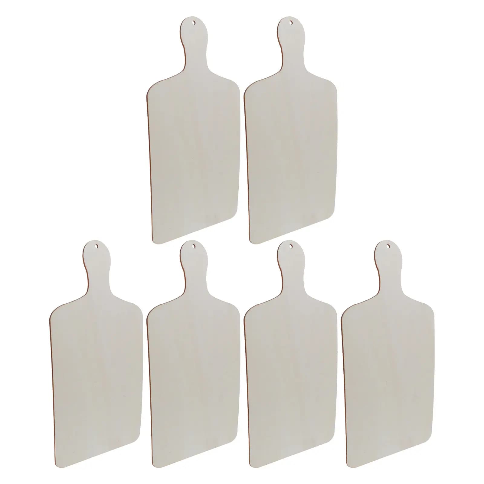 Set di 6 Taglieri in Legno Grezzo, Rettangolari, Stile Rustico, con Manico, per Formaggio, Pane, Carne, Fai-da-Te