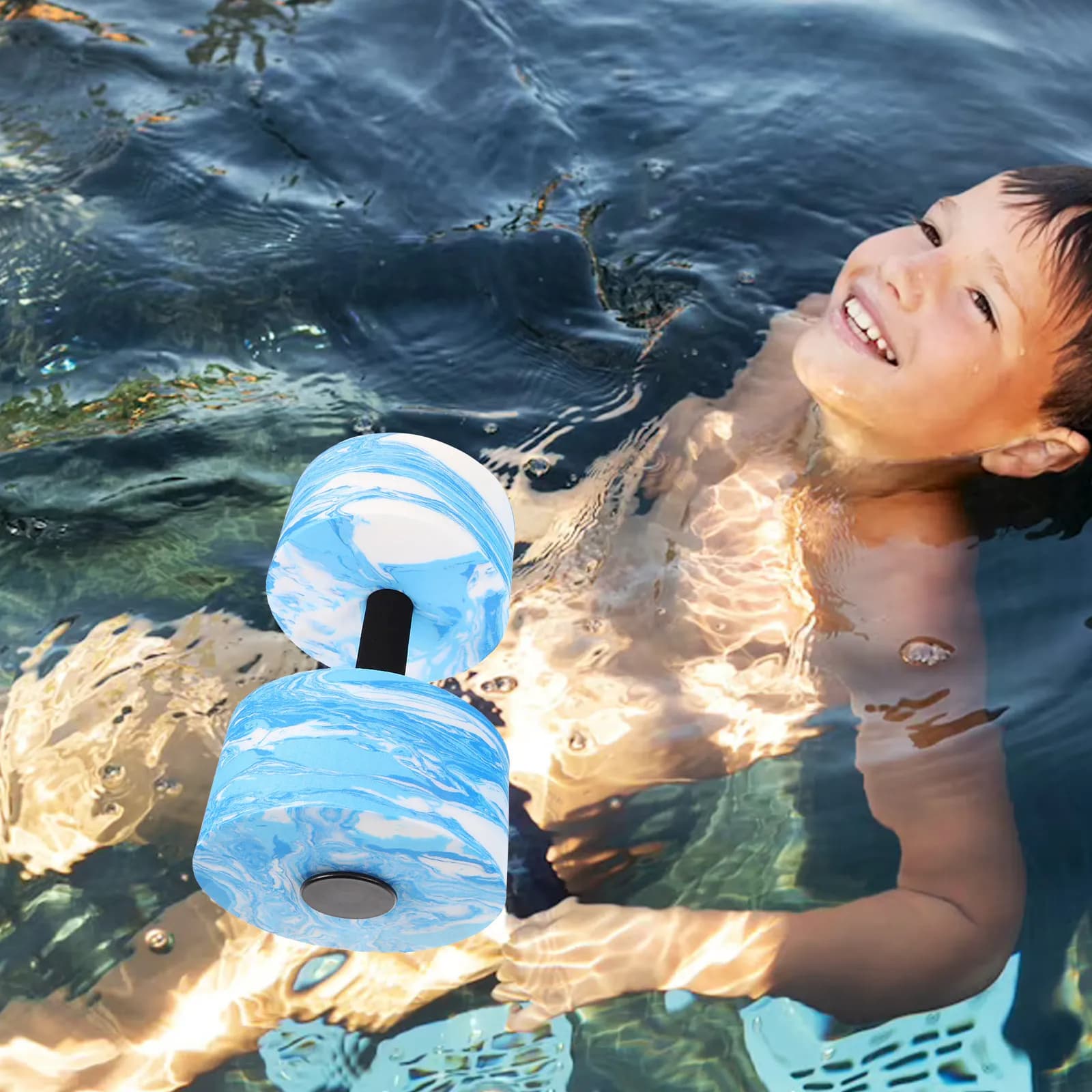 2Pcs Pool Dumbbells for Water Exercise Ergonomic Floating Dumbbell Set Joint-Friendly Aquatic Fitness Equipment for Lakes Ocean