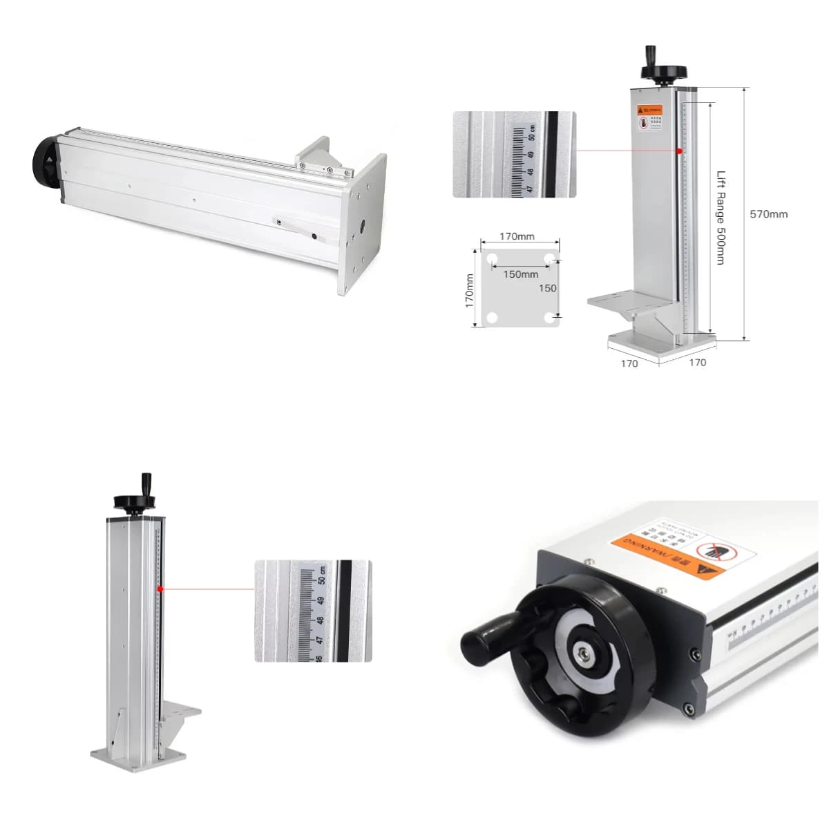 WaveTopSign 500mm Z-Axis Lifting Column Laser Lifting Table Marking Parts for CO2 Fiber Laser Engraving and Marking Machine