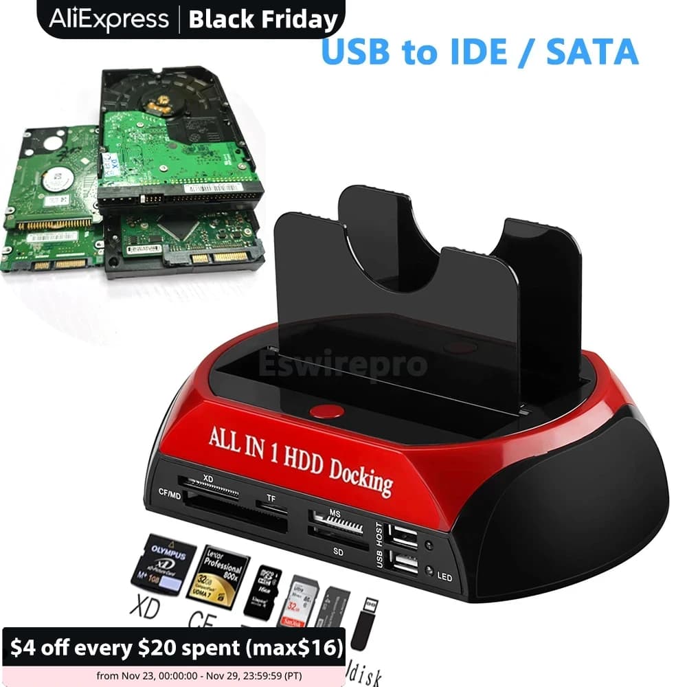 USB a Sata IDE HDD con lettore di schede USB Hard Disk Driver Docking Station custodia esterna Hd Externo SSD a USB BOX