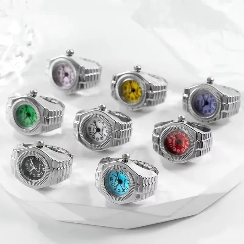 Ring Watch New Hot Selling Creative Alloy Shell Finger Circular Dial Couple Men And Women