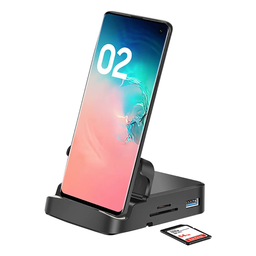 Docking station HUB 8 in 1 tipo C Supporto per telefono Dex Pad Station Adattatore per caricabatterie dock compatibile da USB C a HDMI per Samsung