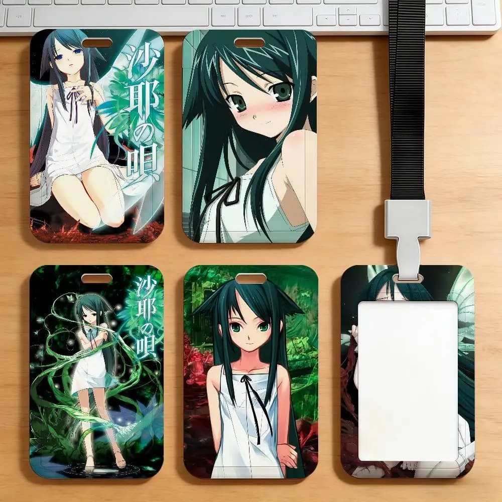 Porta Carte Game Saya no Uta The Song of Saya per Tessere di Trasporto, Carte di Lavoro, Carte d'Identità, Carte Studenti, Carte Pasto