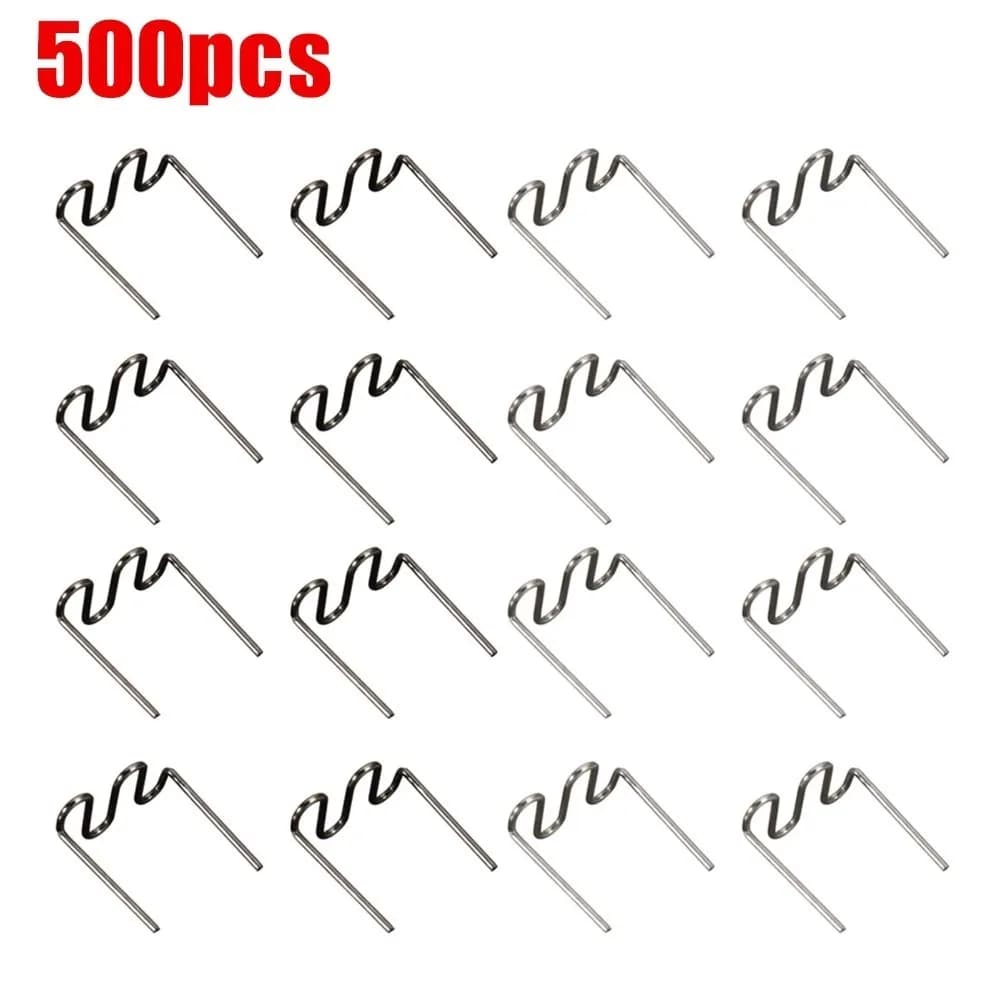 500 Pezzi Graffette a Caldo in Acciaio Inossidabile per Saldatura Plastica 0.8mm 0.6mm, Graffette Ondulate Pretagliate per Saldatura Paraurti Auto, Strumenti di Riparazione Automobilistica