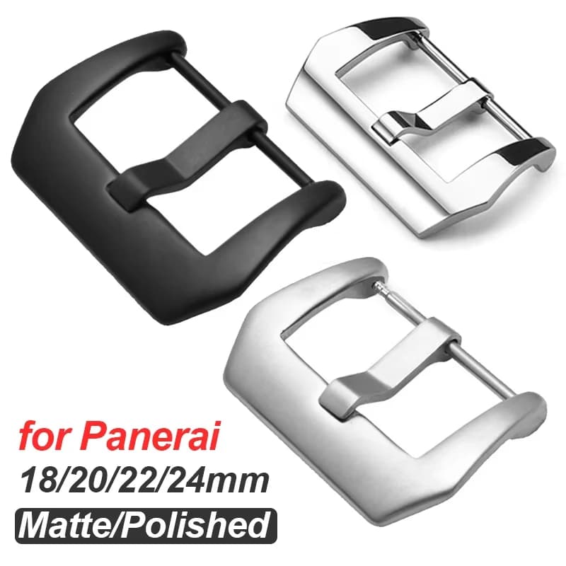 Fibbie per orologi in acciaio inossidabile da 18mm 20mm 22mm 24mm per Panerai Chiusura con perno in metallo Chiusure lucide opache Fibbie per cinture all'ingrosso