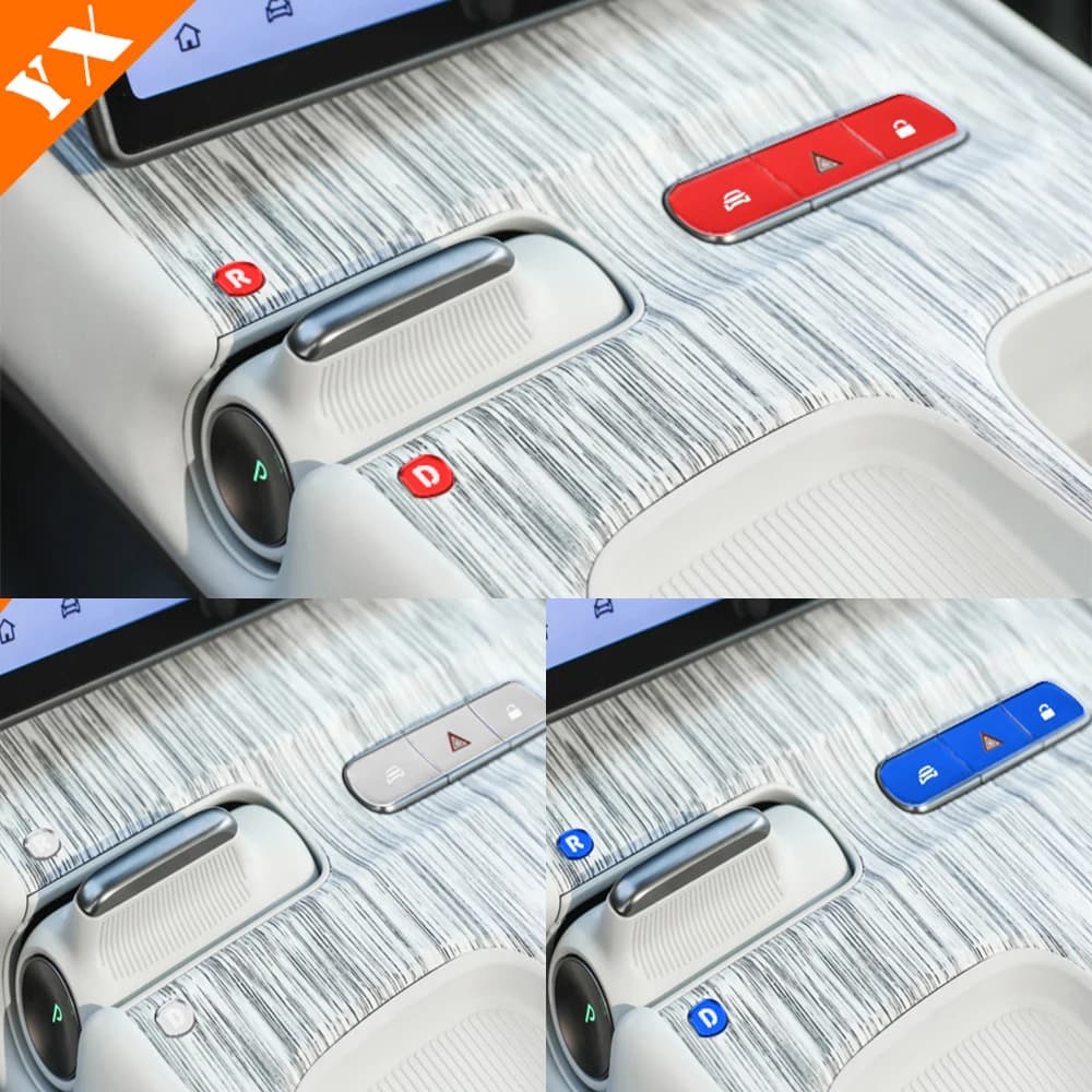 Copertura dell'autoadesivo del pulsante dell'interruttore di avviamento del motore del volante della Console centrale dell'auto con rivestimento in alluminio per accessori Nio EL7 ES7 2022-2024