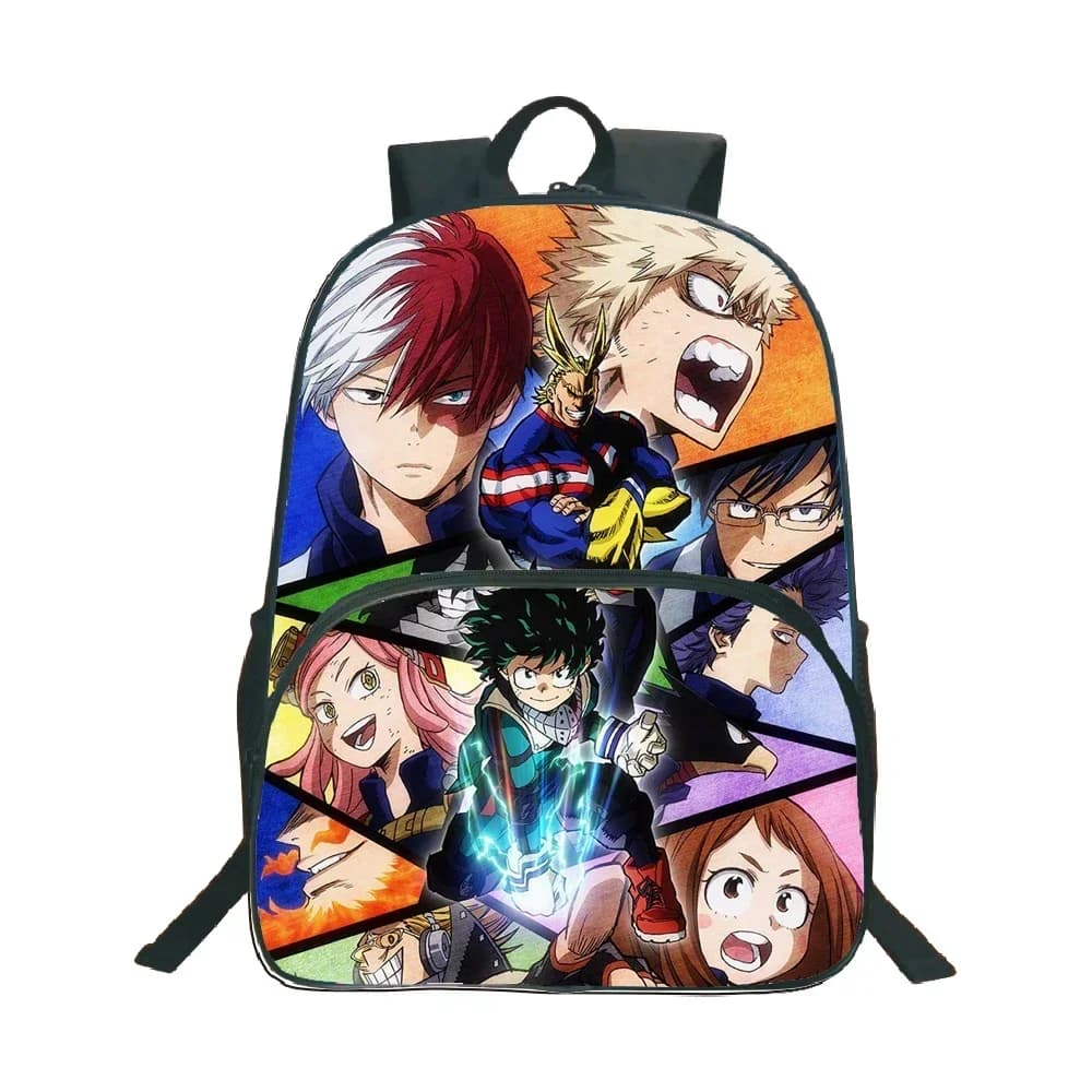 My Hero Academia School Backpack With Front Pocket Cartoon Amine School Bags for Boys Girls Large Capacity Students Backpaks