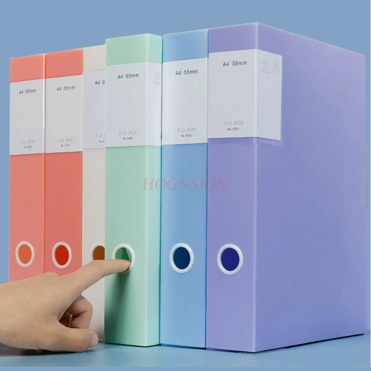 5pcs Magnetic file box, plastic color storage box, magnetic buckle, thickened document box, large capacity folder, file bag box