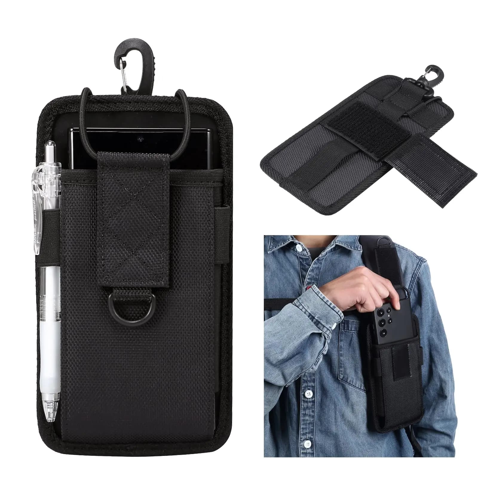 Supporto per custodia con clip da cintura per telefono sportivo in nylon per Samsung Galaxy A16 A56 A15 A35 A55 A14 A34 A54 A13 A53 A73 A52 Marsupio uomo