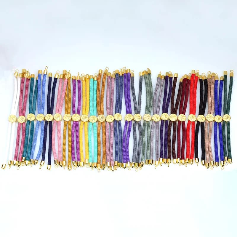 10PCS 3mm Nylon Cords Adjustable Half-Finished Bracelets Extension Tail Chain Connector For DIY Handmade Bracelet Accessories