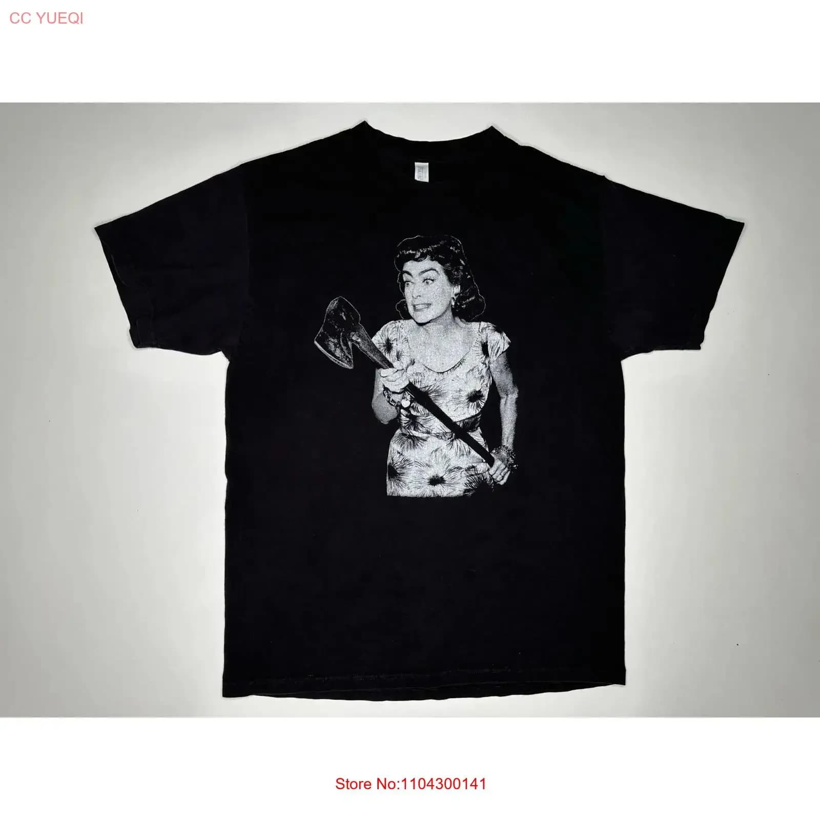 T-shirt vintage Joan Crawford Straight Jacket Axe nera Day Care L vintage lavata leggermente elegante streetwear alla moda unisex