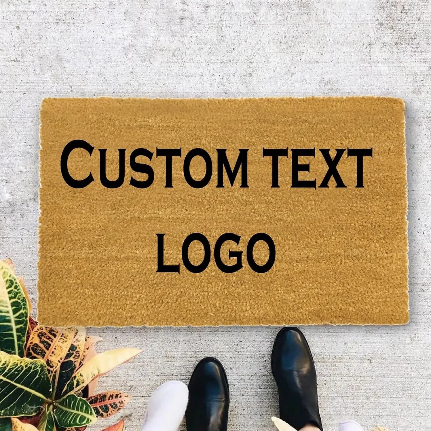 Custom Text Logo Doormat Fashion Design Anti-slip Absorbent Welcome Mat Indoor Outdoor Kitchen Home Company Bathroom Doormat Rug