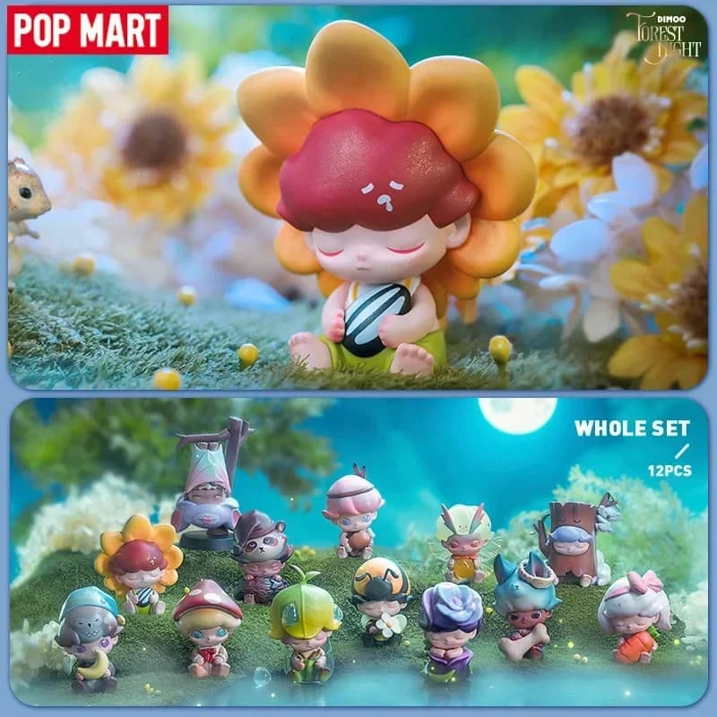 Pop Mart Dimoo Forest Night Series Blind Box Guess Bag Mystery Box Toys Doll Cute Anime Figure Desktop Ornaments Collection