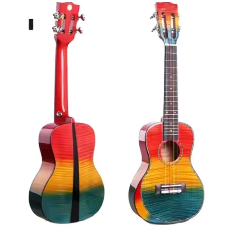 Solid Top Concert Ukulele Unique Colorful Musical Instrument Design High-Gloss Acoustic Guitar 4 Nylon