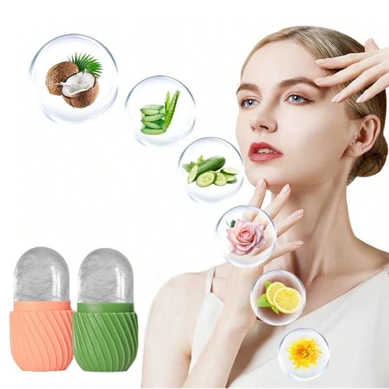 Stampo in Silicone Riutilizzabile per Rullo Viso Ghiacciato, Massaggiatore per la Bellezza della Pelle, Riduce il Gonfiore, Elimina le Occhiaie, Strumenti per la Cura della Pelle