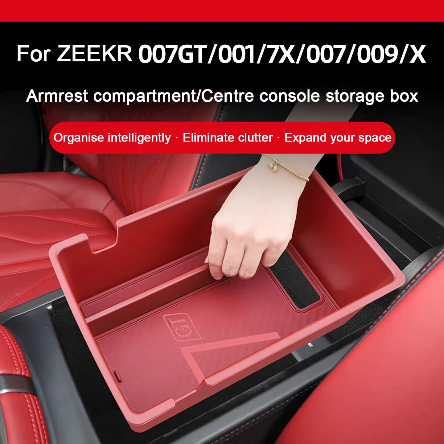 Per ZEEKR 7X 001 009 007GT 2021 2022 2023 2024 2025 Car Center Console Bracciolo Corrimano Scatola di Immagazzinaggio Organizer Vassoio Accessori