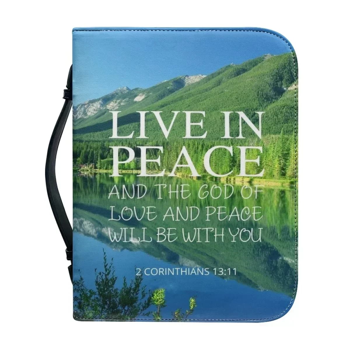 Borsa da Donna in Pelle PU per Bibbia, Custodia per Bibbia con Stampa Versetto Classico, Scatola Porta Libri Sacri, Pratica Borsa da Chiesa per Bibbia