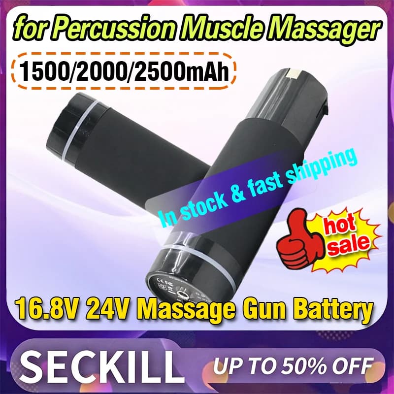 Nuova Batteria per Pistola Massaggiante 16.8/24V, 6/4 Celle Li-ion con BMS per Massaggiatore Muscolare a Percussione, Pistola per Massaggio Cervicale