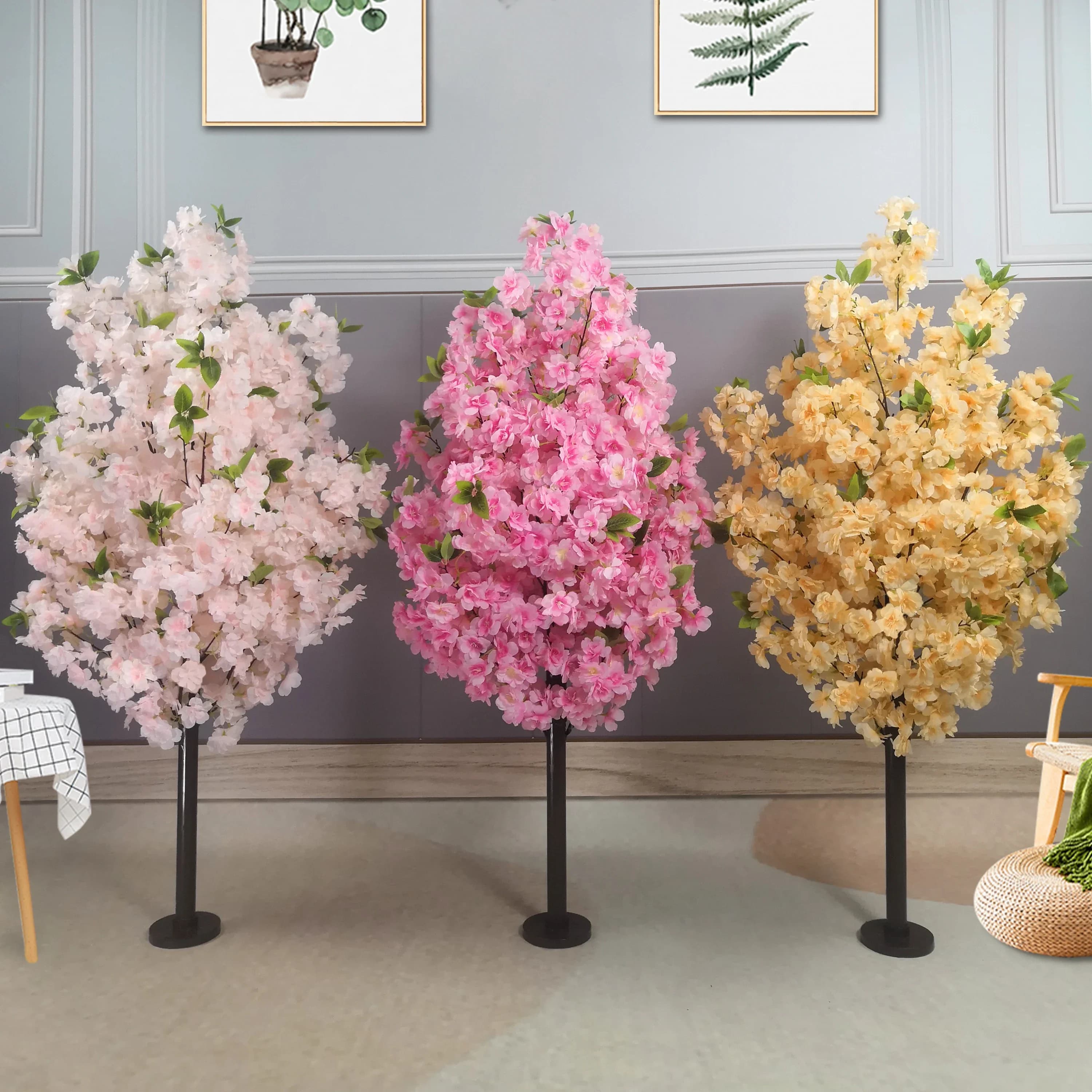 Decorazione da tavolo con pianta finta di ciliegio artificiale per soggiorno, guida sul percorso, decorazioni per la casa, sfondo per matrimoni, feste fai da te