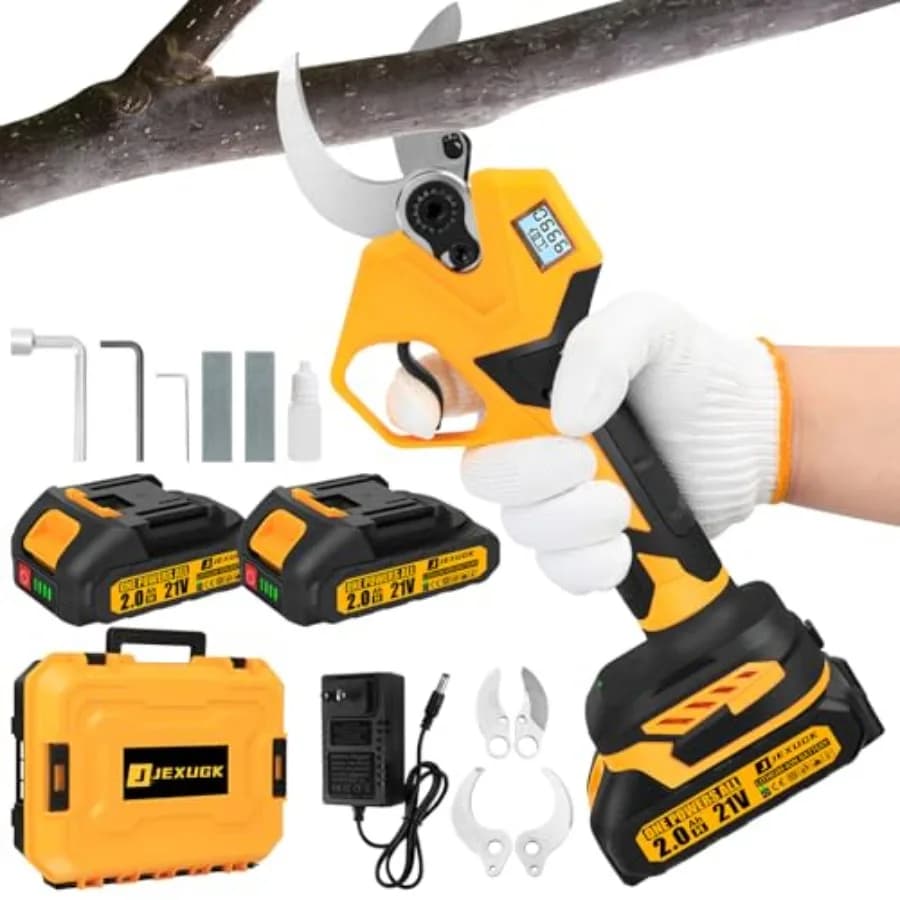 Electric Pruning Shears 1.6" Upgraded Power Pruners Cordless with 2x2.0Ah Battery LCD Screen Brushless Professional Gardening T