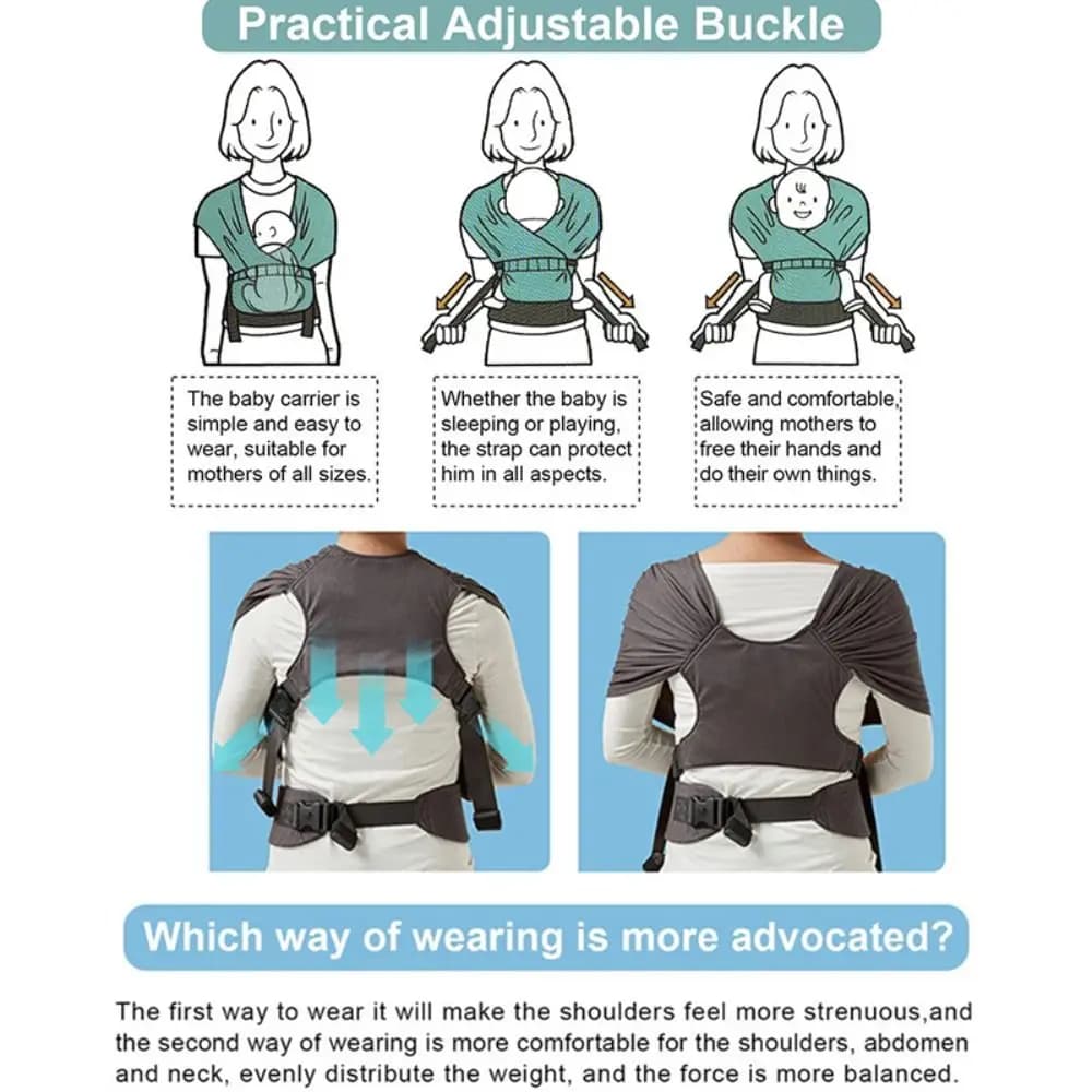 Marsupio ergonomico per neonato, traspirante, regolabile, cintura per trasporto per bambini, zaino elastico per marsupio per mamma