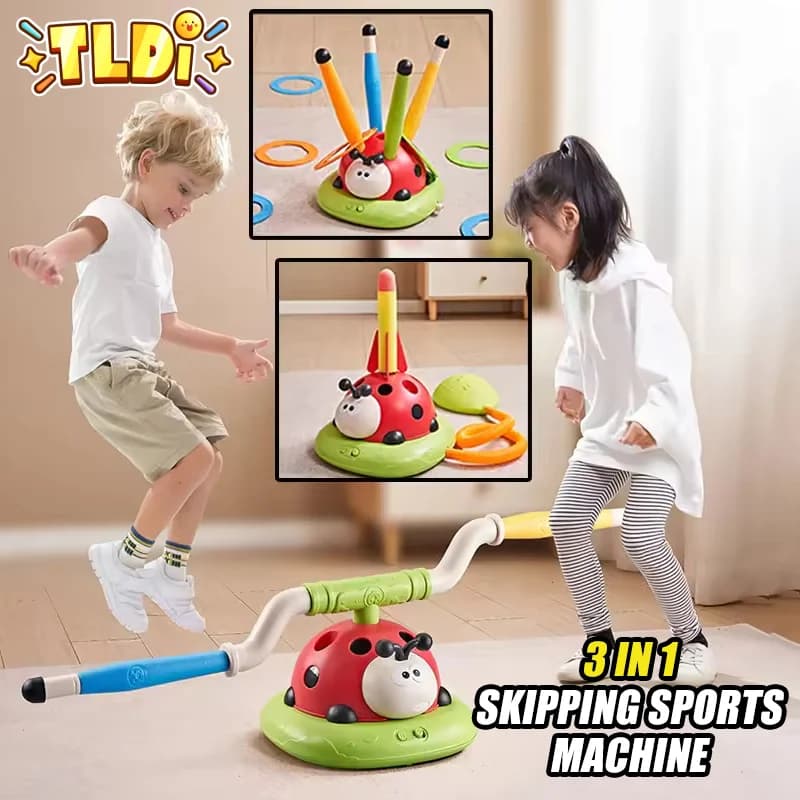3 in 1 coccinella training sensory rope to jump launch machine stomping launcher gym jump sport indoor outdoor toy gift for kids