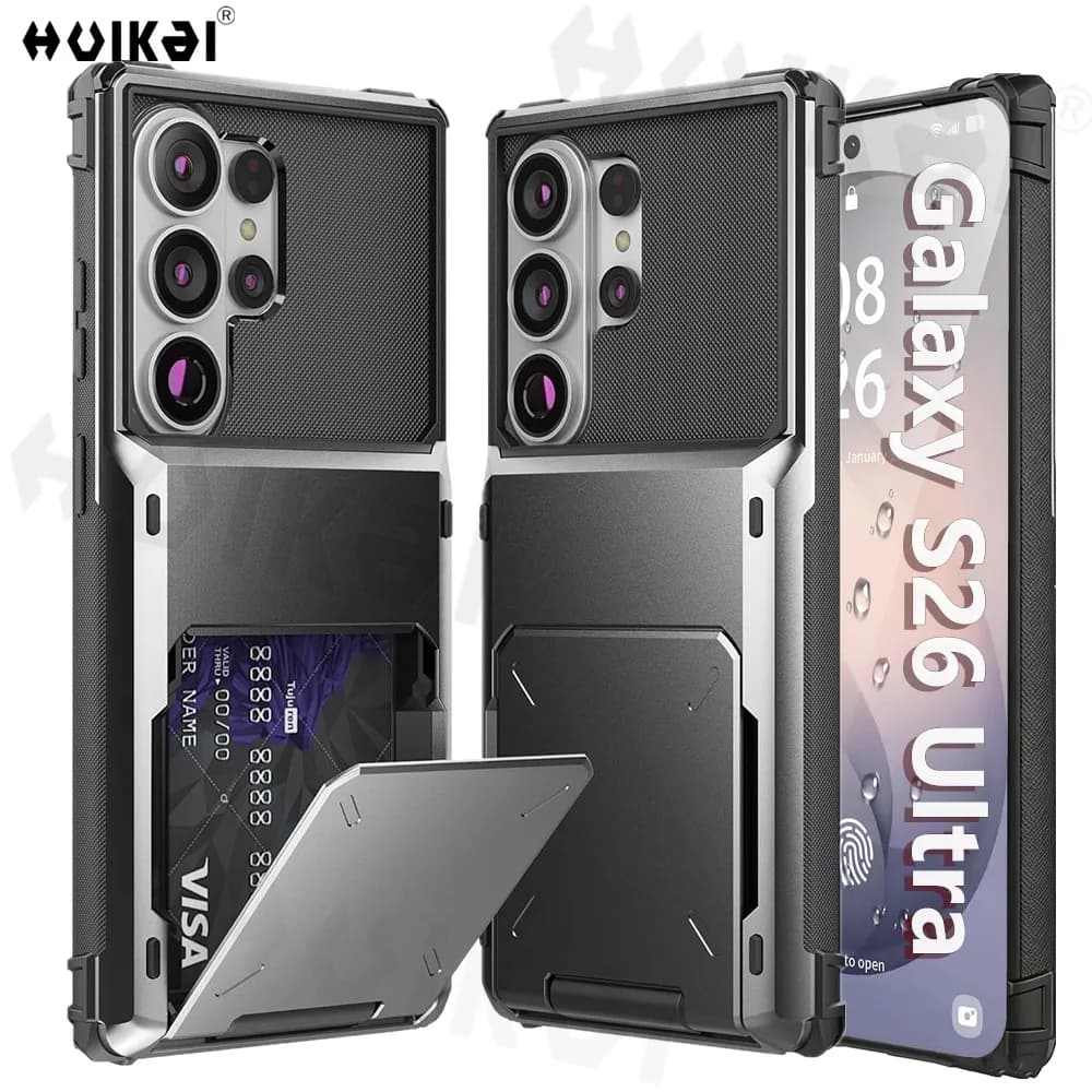 Custodia per Samsung Galaxy S26 Ultra S25 S24 S23 S25 FE A17 A56 A37 con Porta Carte, Portafoglio Robusto, Slot Nascosto e Protezione Completa