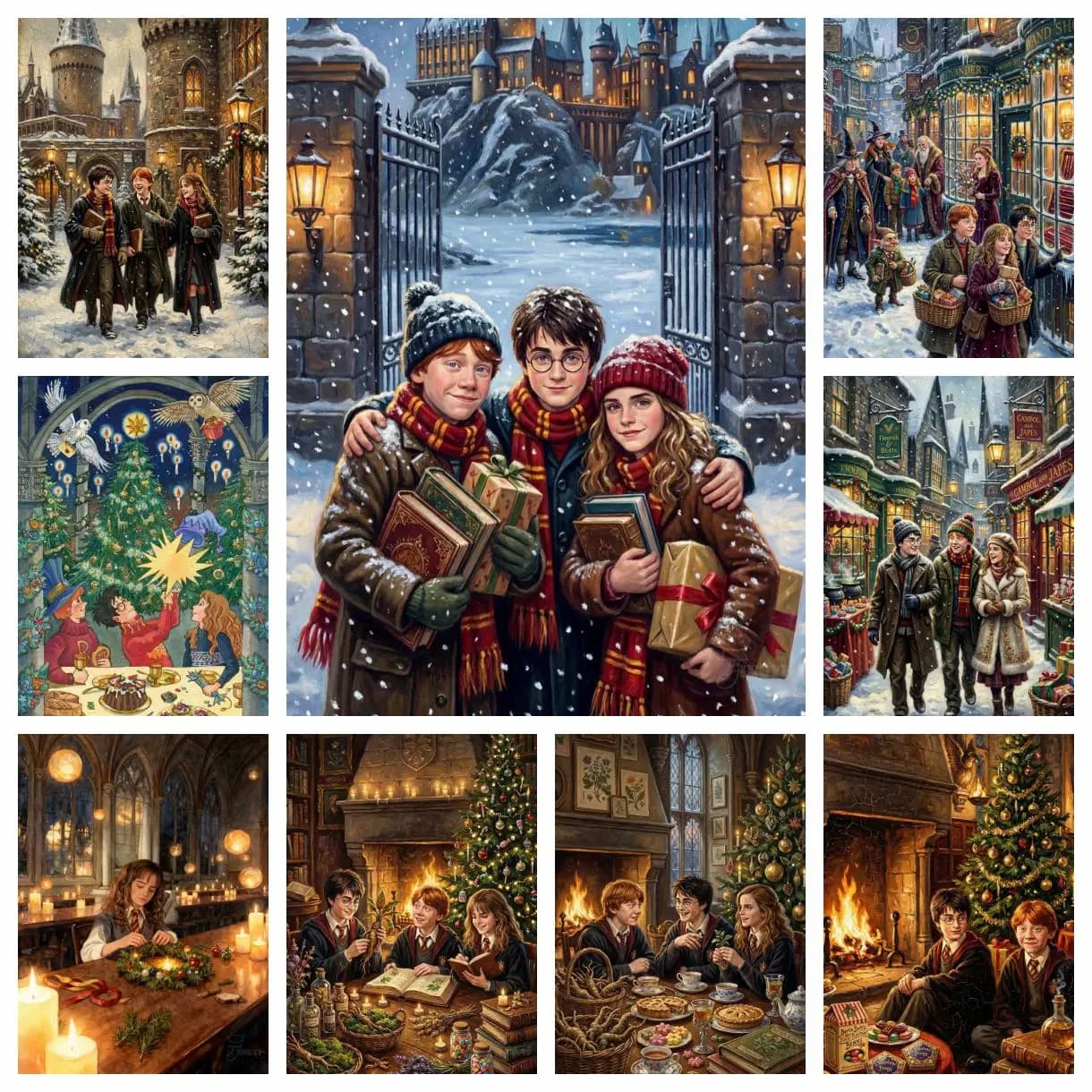 2025 Nuovo Harry Potter Castello Di Natale Pittura Diamante 5D Arte Alfabeto Magico Casa Strega Punto Croce Mosaico Decorazioni Per La Casa