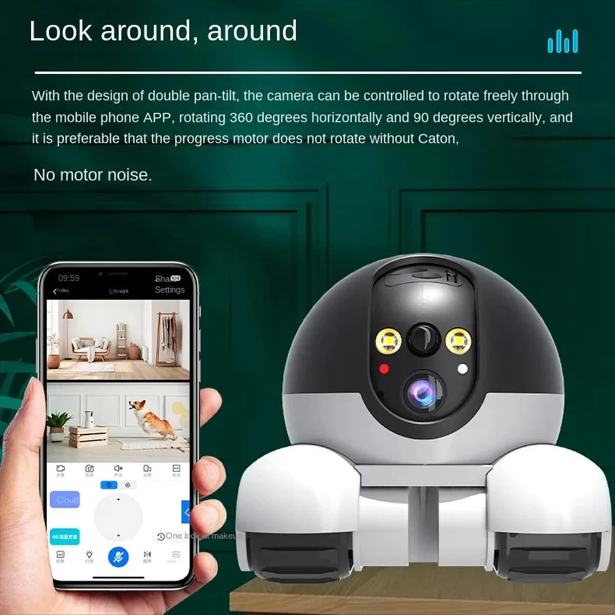 Smart Security Camera Wi-Fi RISEN 1080p 2MP, HD, APP alerts in real time, bidirectional audio, with motion detection for babies and pets SPINA EU